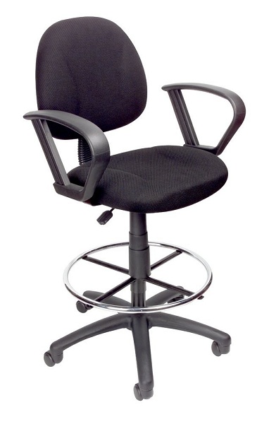 4. Boss Drafting Stool with Foot Ring and Loop Arms