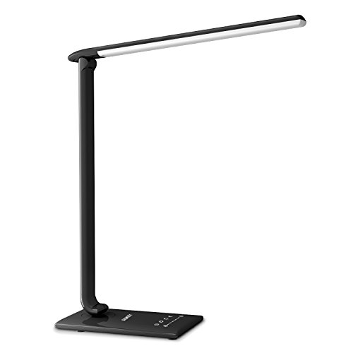 1 AUKEY Desk Lamp, Eye-Care LED Table Lamps 8W with Studying, Reading and Relaxing 3 Modes, 5 Level Dimmer, Aluminum Alloy Arm, Touch Sensor Control