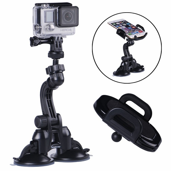 5. Smatree® Double Suction Cup Mount for GoPro