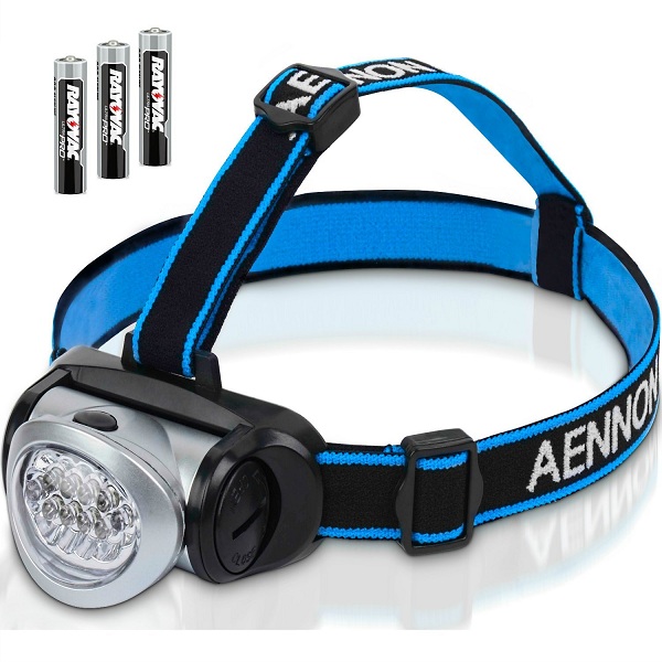 2. Aennon Headlamp Flashlight with Red LED Light